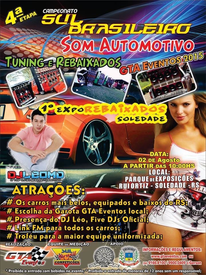 Campeonato de som automotivo e carros rebaixados vai agitar